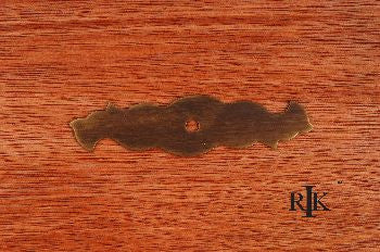 RKI BP-7901-AE: 3-5/16" Curvy Single Hole Backplate - Antique English