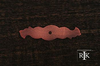 RKI BP-7901-DC: 3-5/16" Curvy Single Hole Backplate - Distressed Copper