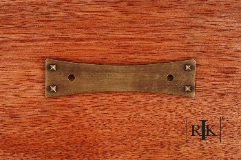 RKI BP-7902-AE: 3" cc Bent Rectangle Backplate - Antique English