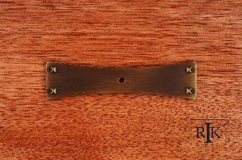 RKI BP-7903-AE: 4-1/2" Bent Rectangle Backplate - Antique English