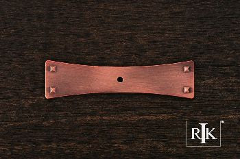 RKI BP-7903-DC: 4-1/2" Bent Rectangle Backplate - Distressed Copper