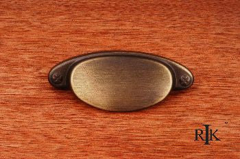 RKI CF-5246-AE: 3" cc Elliptical Cup Cabinet Pull w/Dummy Screws - Antique English