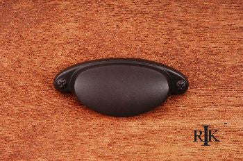 RKI CF-5246-RB: 3" cc Elliptical Cup Cabinet Pull w/Dummy Screws - Oil Rubbed Bronze