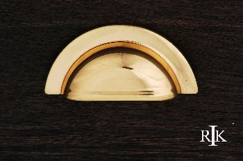 RKI CF-5249-B: 3" cc Smooth Half Circle Cup Cabinet Pull - Polished Brass
