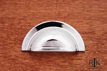 RKI CF-5249-C: 3" cc Smooth Half Circle Cup Cabinet Pull - Polished Chrome