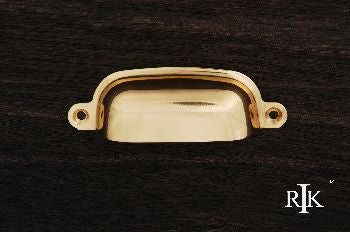RKI CF-5250-B: 3-1/4" cc Flat Box Cup Cabinet Pull - Polished Brass