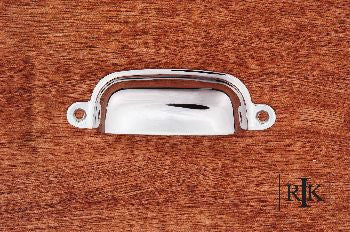 RKI CF-5250-C: 3-1/4" cc Flat Box Cup Cabinet Pull - Polished Chrome