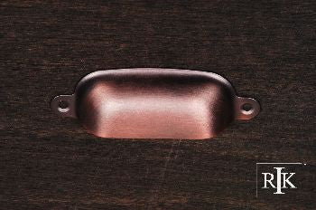 RKI CF-5250-DC: 3-1/4" cc Flat Box Cup Cabinet Pull - Distressed Copper