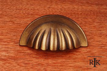 RKI CF-5251-AE: 3" cc Heavy Half Melon Cup Cabinet Pull - Antique English