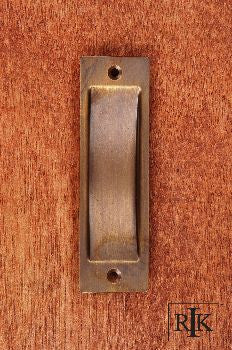 RKI CF-5631-AE: 4-1/2" Thin Rectangle Flush Cabinet Pull - Antique English