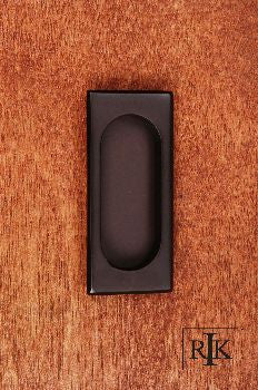 RKI CF-5632-RB: 4" Thick Rectangle Flush Cabinet Pull - Oil Rubbed Bronze