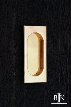 RKI CF-5632: 4" Thick Rectangle Flush Cabinet Pull - Polished Brass