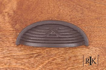 RKI CF-956-RB: 3" cc Lines & Single Cross Rounded Cup Cabinet Pull - Oil Rubbed Bronze