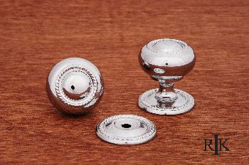 RKI CK-1213-C: 1-1/4" Rope Cabinet Knob w/Detachable Back Plate - Polished Chrome