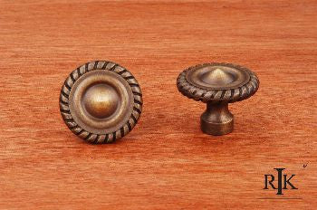 RKI CK-1215-AE: 1-1/4" Rope at Edge Cabinet Knob - Antique English
