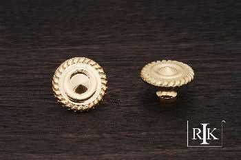 RKI CK-1215-B: 1-1/4" Rope at Edge Cabinet Knob - Polished Brass