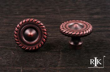 RKI CK-1215-DC: 1-1/4" Rope at Edge Cabinet Knob - Distressed Copper