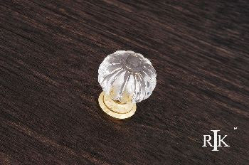 RKI CK-1AC: 1-1/4" Acrylic Flower Cabinet Knob - Polished Brass