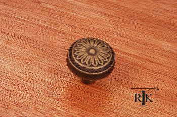 RKI CK-206-AE: 1-1/4" Flowery Ornate Cabinet Knob - Antique English