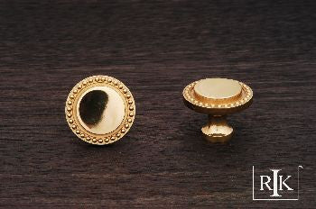RKI CK-2213-BT: 1-1/4" Beaded Cabinet Knob - Polished Brass