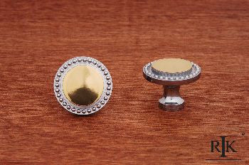 RKI CK-2213-CBT: 1-1/4" Beaded Cabinet Knob - Polished Chrome/Polished Brass
