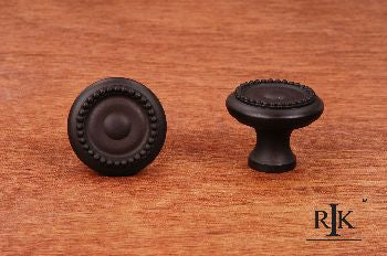 RKI CK-2222-RB: 1-1/4" Beaded Cabinet Knob w/Tip - Oil Rubbed Bronze