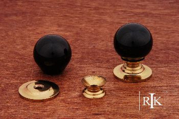 RKI CK-305: 1" Sphere Cabinet Knob - Brass/Porcelain