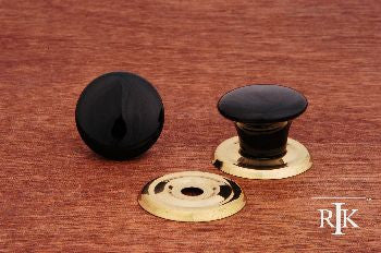 RKI CK-309: 1-1/4" Round Cabinet Knob - Brass/Flat Porcelain