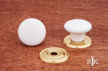RKI CK-312: 1-1/4" Ring Cabinet Knob - Porcelain w/Brass Base