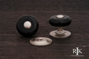 RKI CK-313-P: 1-1/4" Round Cabinet Knob w/Pewter tip - Porcelain/Pewter