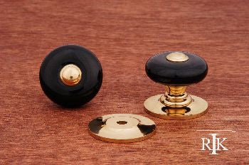 RKI CK-313: 1-1/4" Round Cabinet Knob w/Brass Tip - Porcelain/Brass