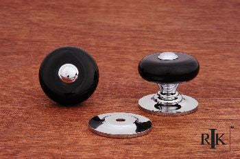 RKI CK-314: 1-1/4" Round Cabinet Knob w/Chrome Tip - Chrome/Porcelain