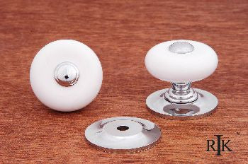 RKI CK-315: 1-1/4" Cabinet Knob w/Chrome Tip - Chrome/Porcelain