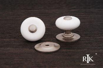 RKI CK-316-P: 1-1/4" Cabinet Knob w/Brass Tip - Pewter/White Porcelain