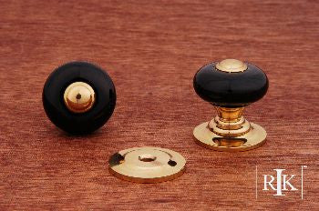 RKI CK-317: 1" Cabinet Knob w/Brass Tip & Base - Brass/Porcelain