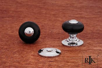 RKI CK-318: 1" Cabinet Knob w/Chrome Tip & Base - Chrome/Porcelain