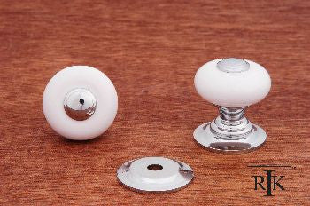 RKI CK-319: 1" Cabinet Knob w/Chrome Tip - Chrome/Porcelain
