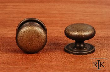 RKI CK-3216-ATAE: 1-1/2" Solid Plain Cabinet Knob w/Backplate - Antique English