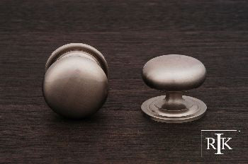 RKI CK-3216-ATP: 1-1/2" Solid Plain Cabinet Knob w/Backplate - Pewter