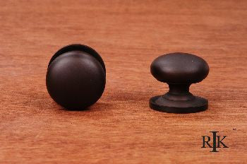 RKI CK-3216-ATRB: 1-1/2" Solid Plain Cabinet Knob w/Backplate - Oil Rubbed Bronze