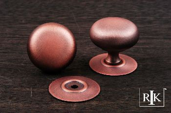 RKI CK-3216-DC: 1-1/2" Plain Cabinet Knob w/Detachable Backplate - Distressed Copper