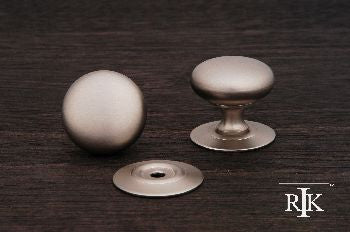 RKI CK-3216-P: 1-1/2" Plain Cabinet Knob w/Detachable Back Plate - Pewter