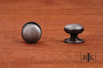RKI CK-3217-ATDN: 1-1/4" Solid Plain Cabinet Knob w/Backplate - Distressed Nickel