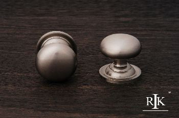 RKI CK-3217-ATP: 1-1/4" Solid Plain Cabinet Knob w/Backplate - Pewter