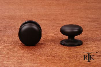 RKI CK-3217-ATRB: 1-1/4" Solid Plain Cabinet Knob w/Backplate - Oil Rubbed Bronze