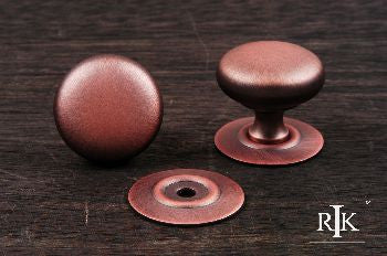 RKI CK-3217-DC: 1-1/4" Plain Cabinet Knob w/Detachable Backplate - Distressed Copper