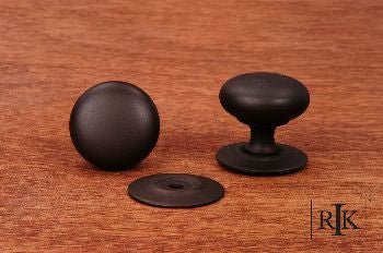 RKI CK-3217-RB: 1-1/4" Plain Cabinet Knob w/Detachable Back Plate - Oil Rubbed Bronze