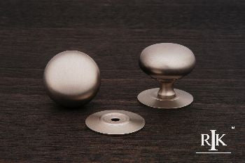 RKI CK-3217-P: 1-1/4" Plain Cabinet Knob w/Detachable Back Plate - Pewter