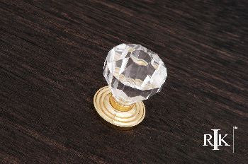 RKI CK-3AC: 1-1/4" Diamond Cut Acrylic Cabinet Knob - Polished Brass