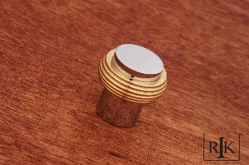 RKI CK-4214-CB: 1-1/4" Solid Swirl Rod Cabinet Knob - Polished Chrome/Polished Brass